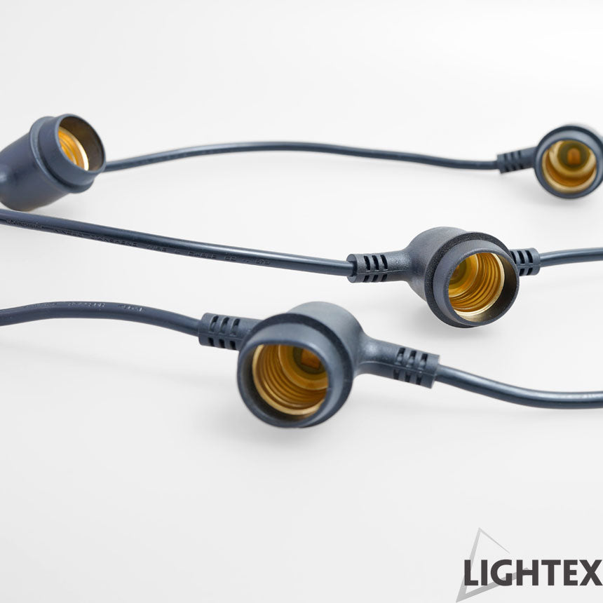 Ghirlandă Lightex 15×E27, 5 m, IP44