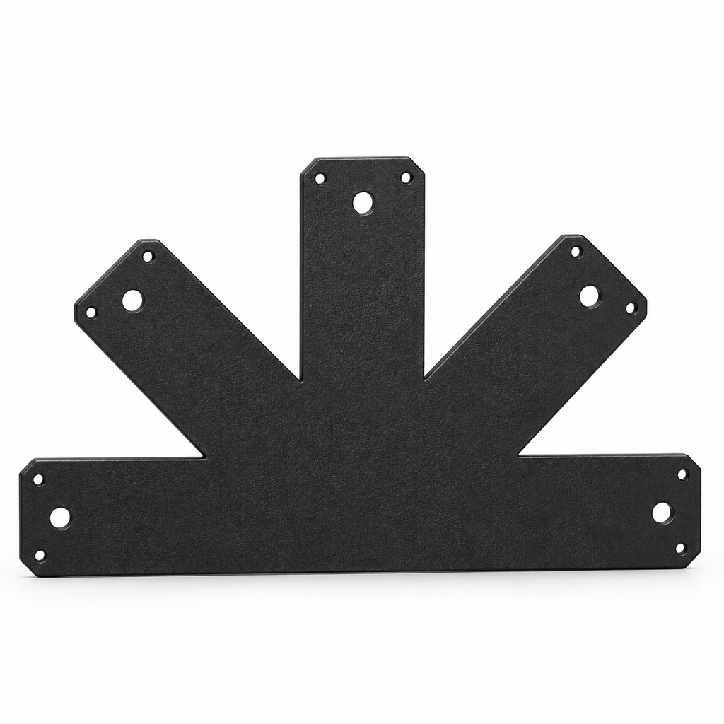 LuxShade V Plate – Five-Way Steel Connector Plate for Timber