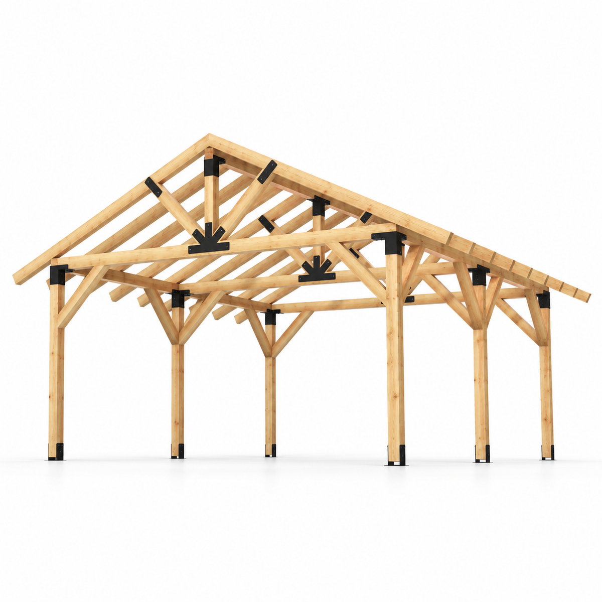 5 × 6 m Gable Pergola Metal Connector Kit + Free Plans & Timber Cutting List