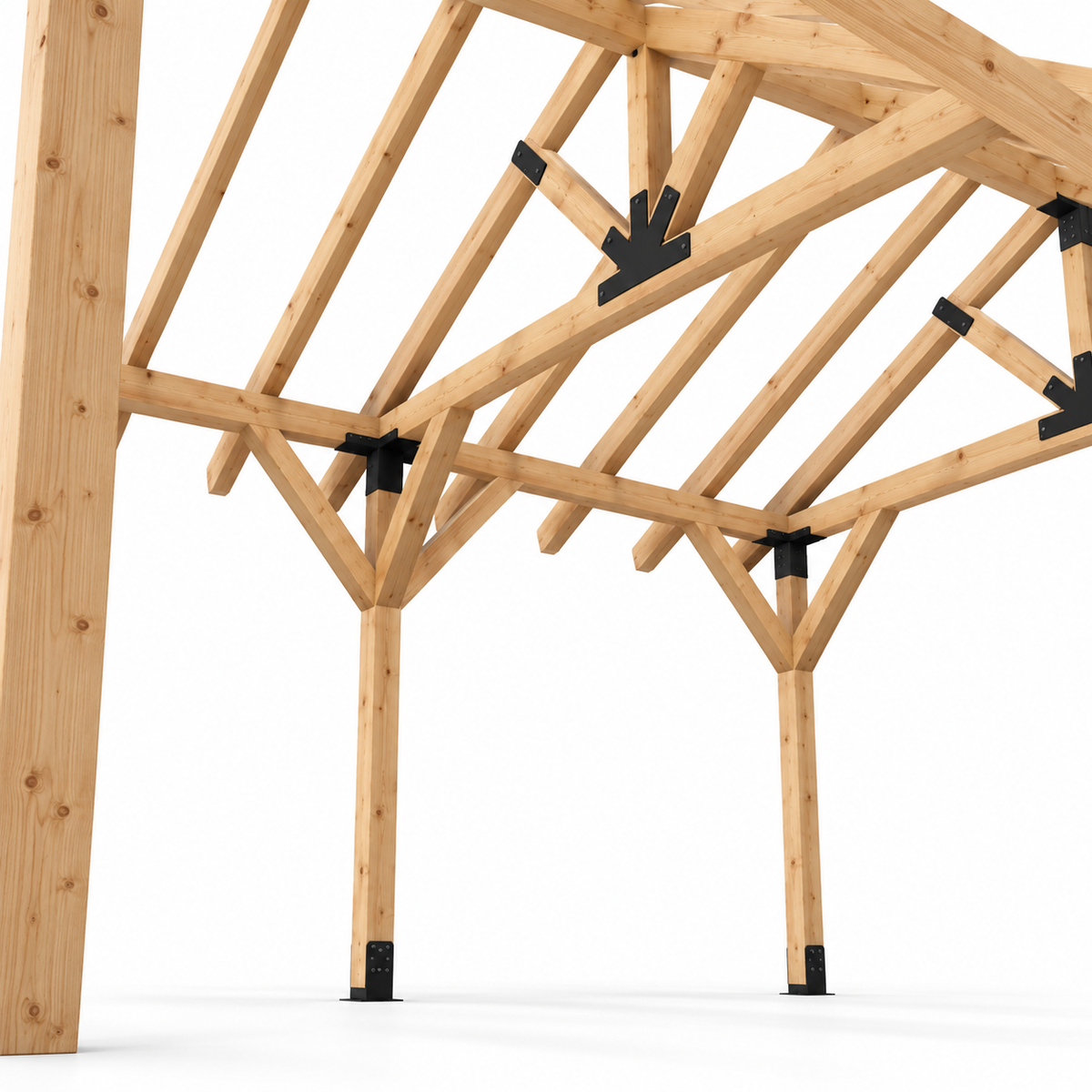 5 × 6 m Gable Pergola Metal Connector Kit + Free Plans & Timber Cutting List