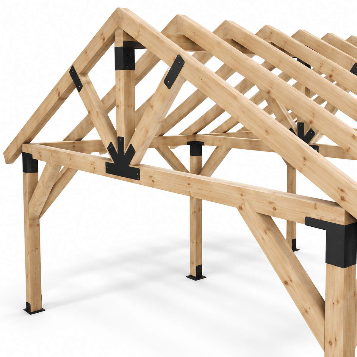 5 × 6 m Gable Pergola Metal Connector Kit + Free Plans & Timber Cutting List