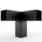 Black metal bracket on a white background