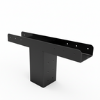 Black metal bracket on a white background