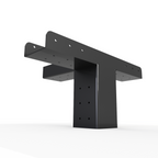 Black metal bracket on a white background